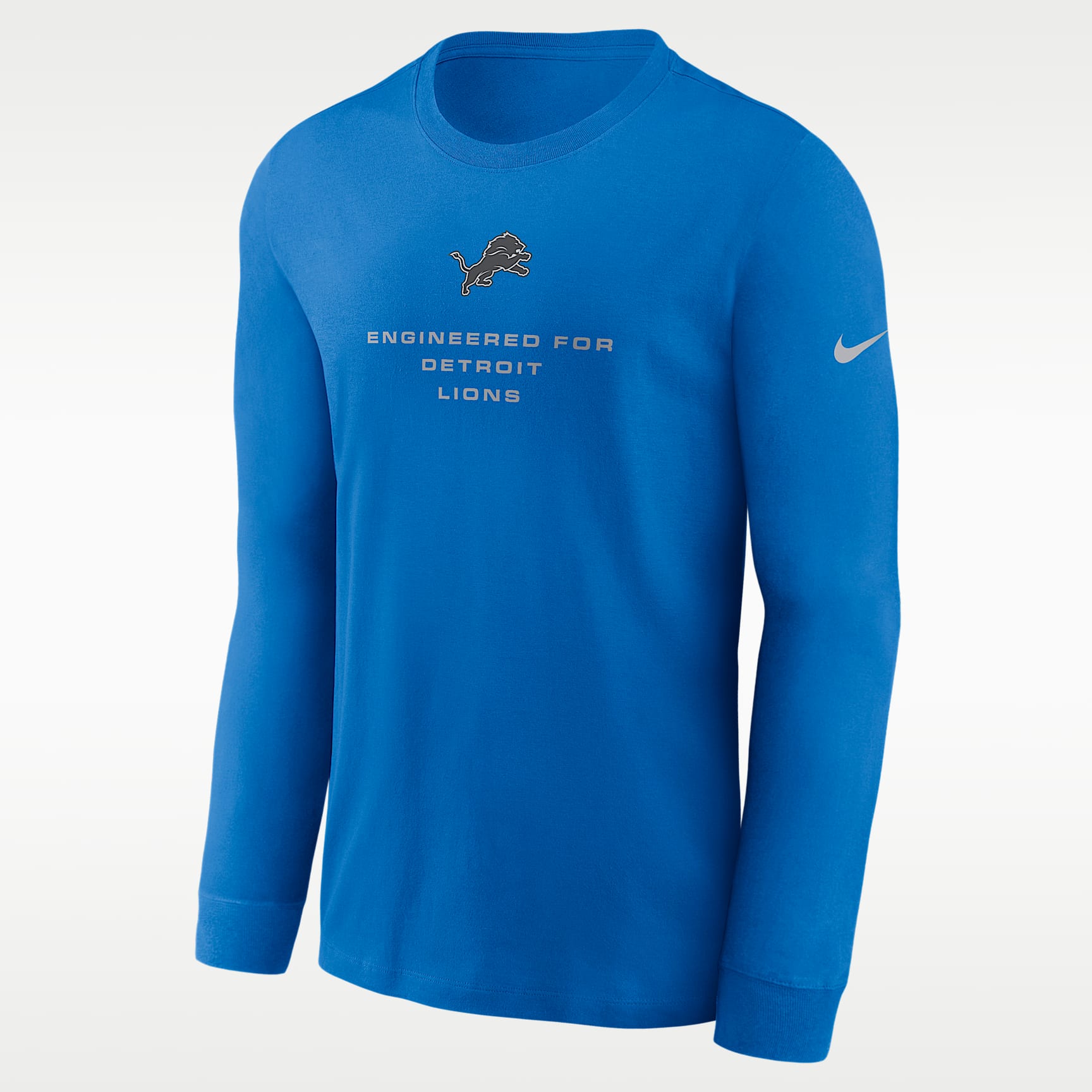 LOUDMOUTH★新品未使用 スムース×ニットサッカー切替シャツ ブルーLL Detroit Lions Team Issue Men's Nike Dri-FIT NFL Long-Sleeve T